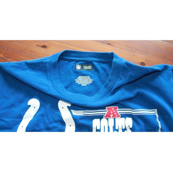 NFL Team Apparel INDIANAPOLIS COLTS Blue T-Shirt Medium Football Sportwear - Picture 3 of 4